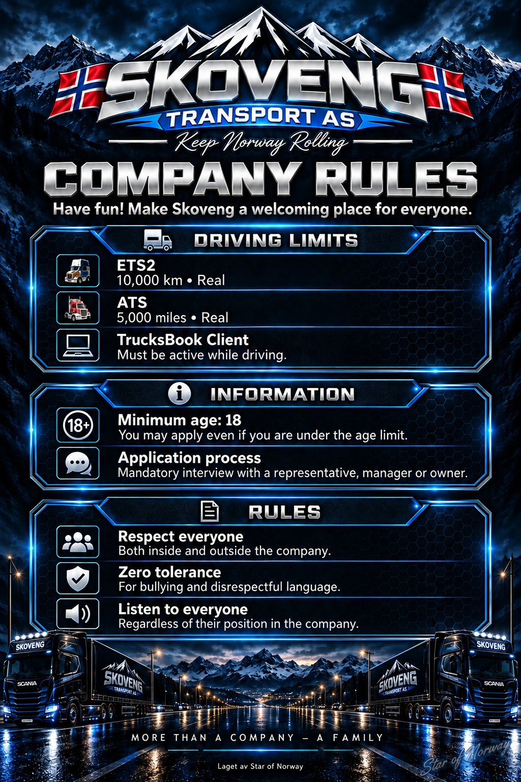 Skoveng Transport AS – company rules in English.